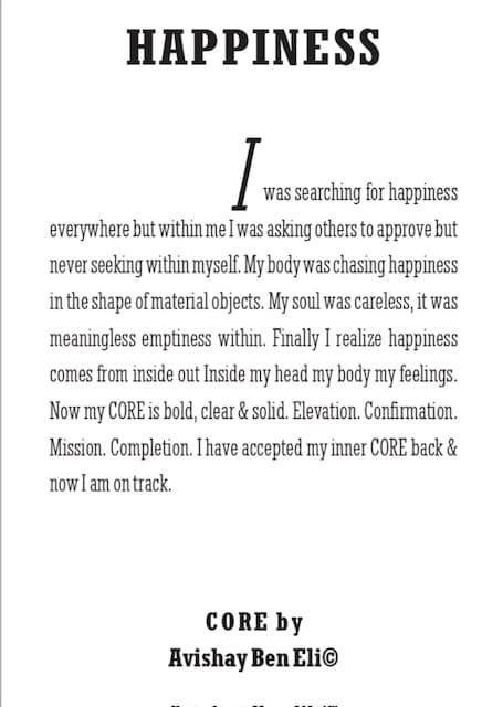 Happiness — original CORE poem