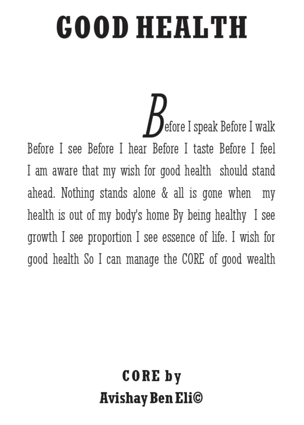 Good Health